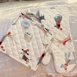 🎄NWOT Just Too Cool Holiday Set of 2 Pc Set of Glove & Placemat 🎄